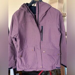 Purple Hooded Jacket Tiny Houndstooth raspberry colored. NWOT